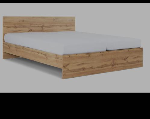 2 persoonsbed, incl matrassen en lattenbodems, Huis en Inrichting, Slaapkamer | Bedden, Tweepersoons, 160 cm, 200 cm, Hout, Beige