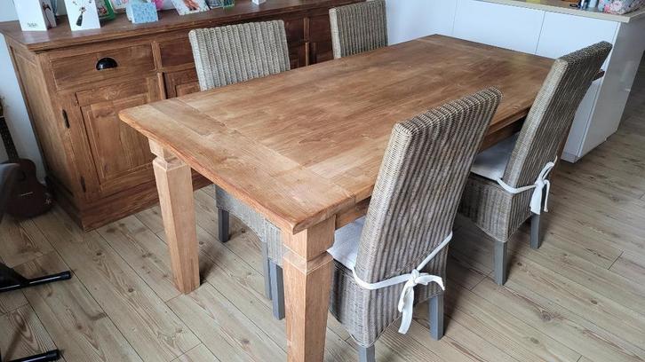 Set de 4 chaises en osier, Maison & Meubles, Chaises, Quatre, Bois, Osier ou Rotin, Enlèvement