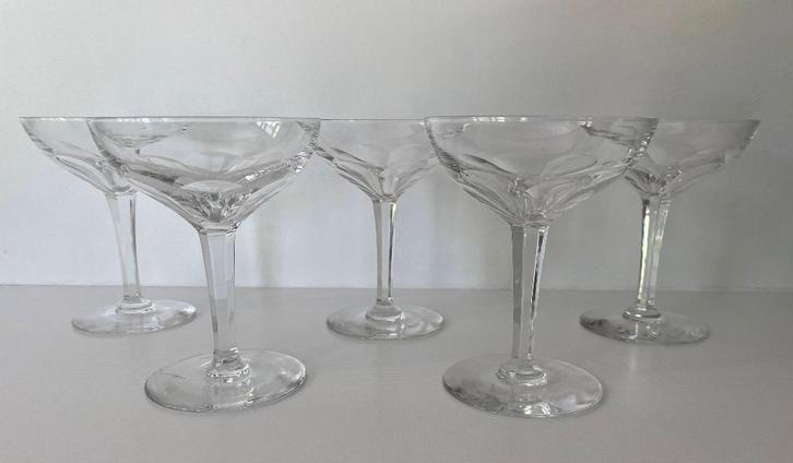 Coupes de champagne Val-Saint-Lambert, Antiquités & Art, Antiquités | Verre & Cristal, Enlèvement ou Envoi