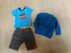 Set Babykleren Jeans Short+T-shirt+vestje (maat 68 / 6 maand, Garçon, Enlèvement ou Envoi, Ensemble, Comme neuf