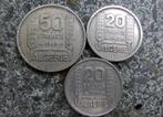 3 munten Algerije 50 fr 1949-20 fr 1956-2020 fr 1949 cupro, Verzenden, Overige landen, Losse munt