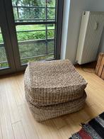 Poefs van natuurlijke vezels — grote, Boheemse stijl, Ophalen, Gebruikt, Vierkant, Riet of Rotan