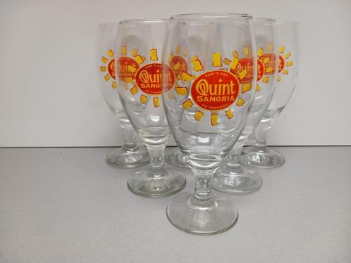 Sangria - 6 kleinere glazen 17,5 cm op voet - Nieuw - Quint, Verzamelen, Glas en Drinkglazen, Nieuw, Overige typen, Ophalen of Verzenden