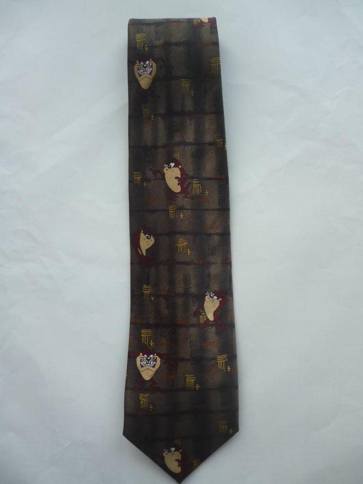 Stropdas Tasmanian Devil / Taz , donkerbruin (Looney tunes), Kleding | Heren, Stropdassen, Zo goed als nieuw, Ophalen of Verzenden
