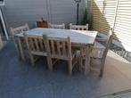Terras tafel + stoelen Teak, Teakhout, Gebruikt, Rechthoekig, Ophalen