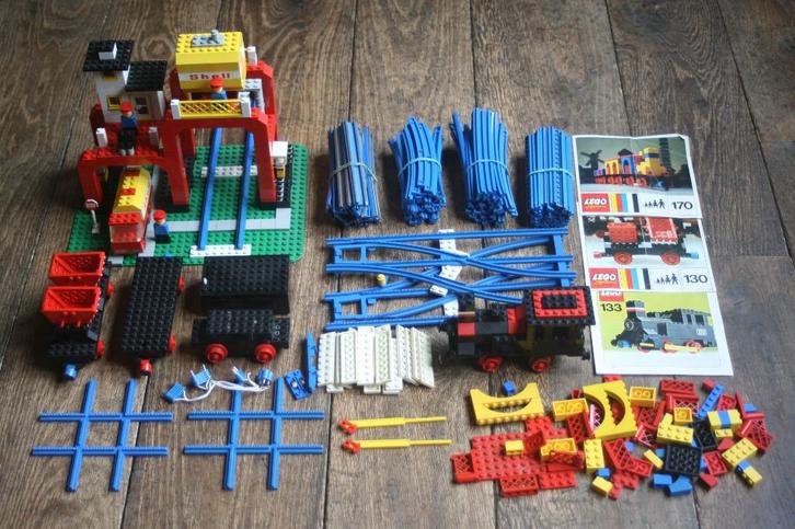 Lot 4.5 volt treinen: 149, 130, 133, 170 + extra sporen, Kinderen en Baby's, Speelgoed | Duplo en Lego, Zo goed als nieuw, Lego