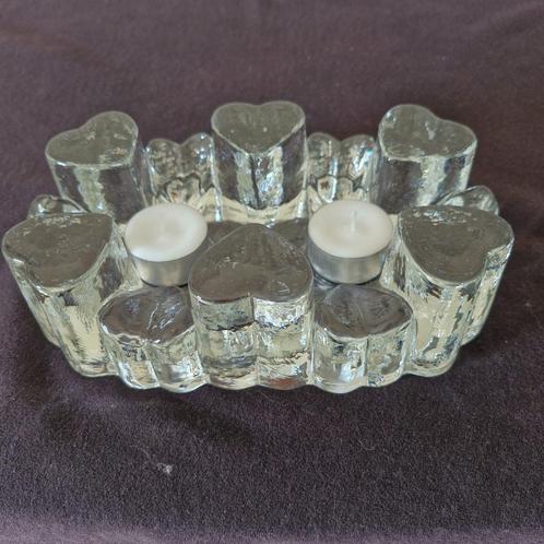 Georgshutte glazen hart schotelverwarmer/ theelichthouder, Antiek en Kunst, Antiek | Glaswerk en Kristal, Ophalen of Verzenden