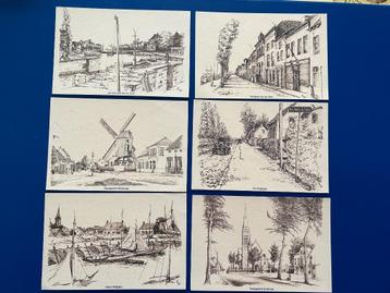 6 tekeningen Sas van Gent (Nl), Enlèvement ou Envoi