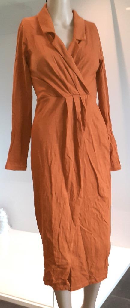 Midi jurk oranje Asos 34 XS, Kleding | Dames, Jurken, Nieuw, Maat 34 (XS) of kleiner, Oranje, Onder de knie, Verzenden