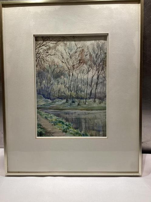 2 Aquarellen Landschap. 176/D., Antiek en Kunst, Kunst | Schilderijen | Klassiek, Ophalen