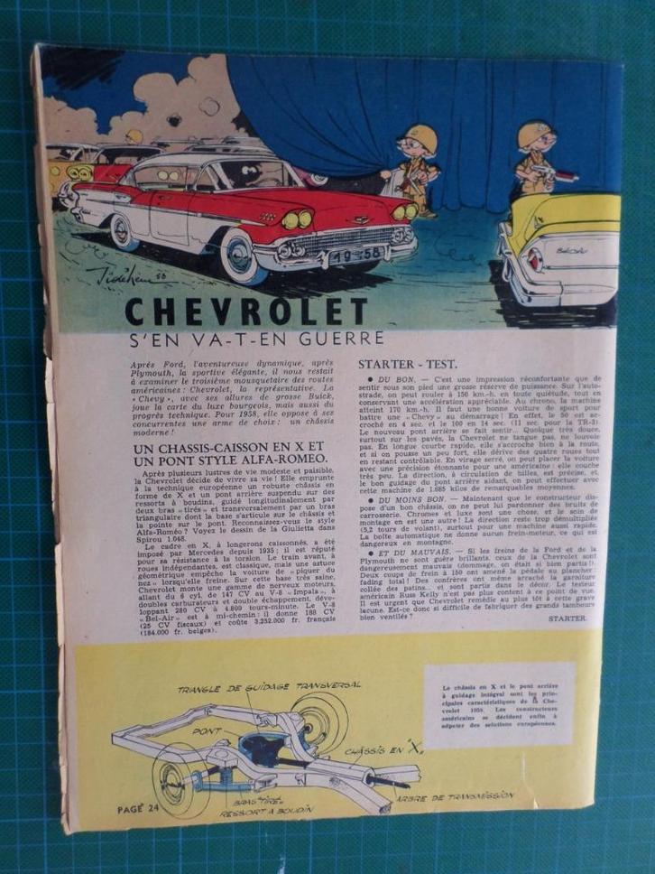 Chevrolet - art. ill. / Spirou découvre l'europe à l'expo58, Verzamelen, Merken en Reclamevoorwerpen, Gebruikt, Overige typen
