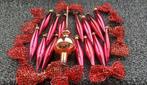 Kerstboom versiering vintage 14  hangkegels/piek/strikjes, Diversen, Kerst, Ophalen, Gebruikt
