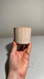 Wit/roos gestreept bloempotje, Ophalen