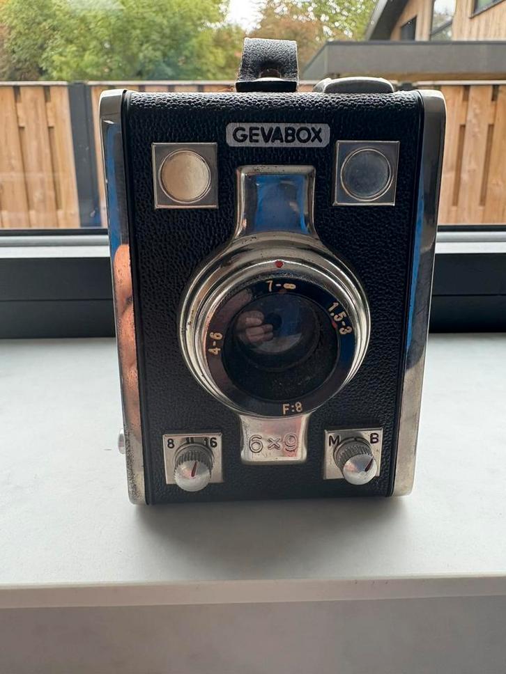 Vintage GEVABOX boxcamera (6x9 formaat), Verzamelen, Foto-apparatuur en Filmapparatuur, Fototoestel, 1940 tot 1960, Ophalen