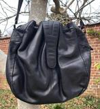 Grand sac noir en cuir, Comme neuf, Noir