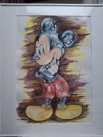 Aquarel Mickey Mouse, Antiek en Kunst, Ophalen of Verzenden