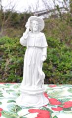 D statue religieuse saint Roch et son chien biscuit blanc, Antiquités & Art, Enlèvement ou Envoi