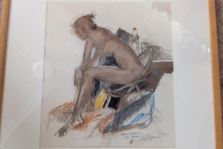 naakt schilderij Marie Modest, Antiek en Kunst, Kunst | Schilderijen | Modern, Ophalen of Verzenden