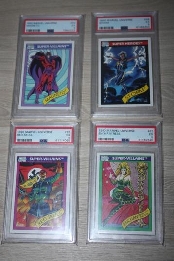 4x Marvel Universe , graded cards , PSA , nr's 48,62,63,81 beschikbaar voor biedingen