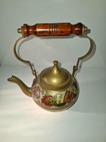 Vintage beschilderde kunst pot met deksel, Enlèvement ou Envoi