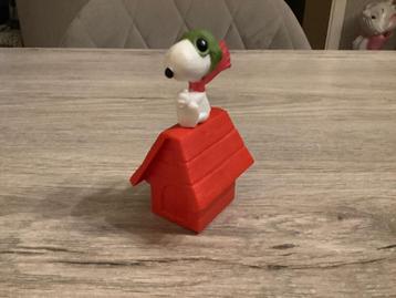 Personnage en plastique Snoopy sur une maison (10 cm), Enlèvement ou Envoi, Snoopy, Comme neuf, Statue ou Figurine