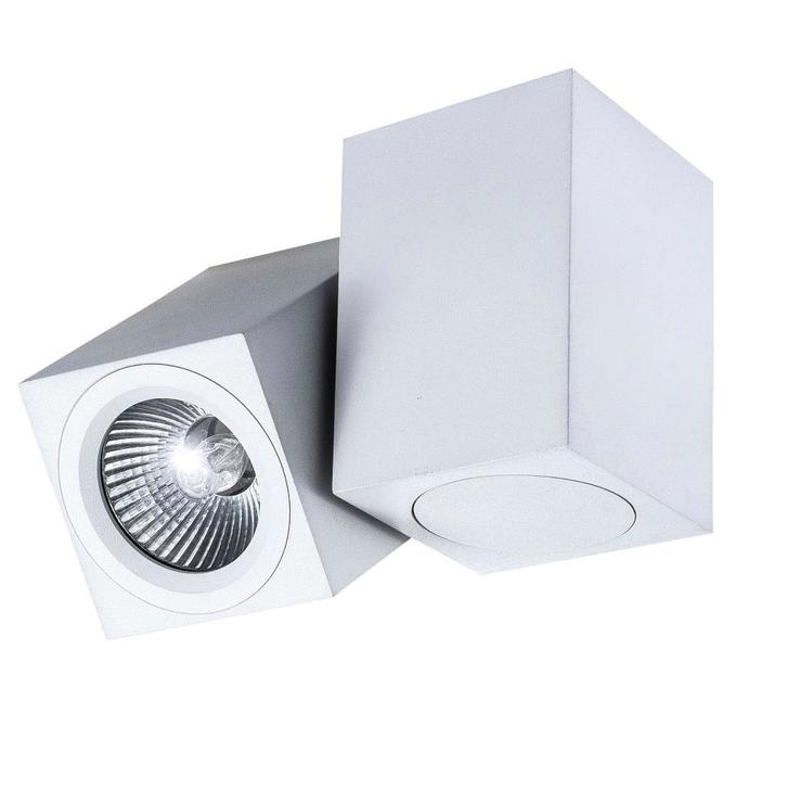 DESTOCK - Spot simple blanc carré 1xGU10, Huis en Inrichting, Lampen | Plafondlampen, Nieuw, Metaal, Ophalen of Verzenden