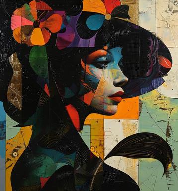 " Mujer con sombrero " Giclee van Alberto Ricardo beschikbaar voor biedingen