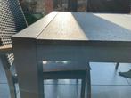 tafel van staal en steen voor 6 tot 8 personen, Tuin en Terras, Tuintafels, Ophalen, Gebruikt, Rechthoekig, Metaal