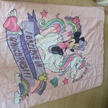 Couette imprimée Minnie Licorne 140x200, Rose, Comme neuf, Enlèvement, Couverture ou Couette