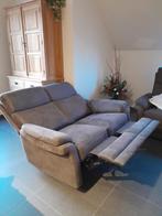 Bruin salon in microfiber, tweemaal 2 zit met relaxfunctie, Huis en Inrichting, Ophalen, 150 tot 200 cm, Tweepersoons, 75 tot 100 cm