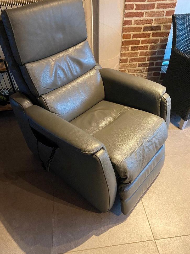 relax zetel leder, Huis en Inrichting, Fauteuils, Zo goed als nieuw, Leer, Ophalen
