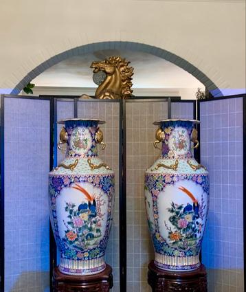SUPER WONDERFUL BIG COUPLE VASE WITH QINGLONG STYLE  beschikbaar voor biedingen