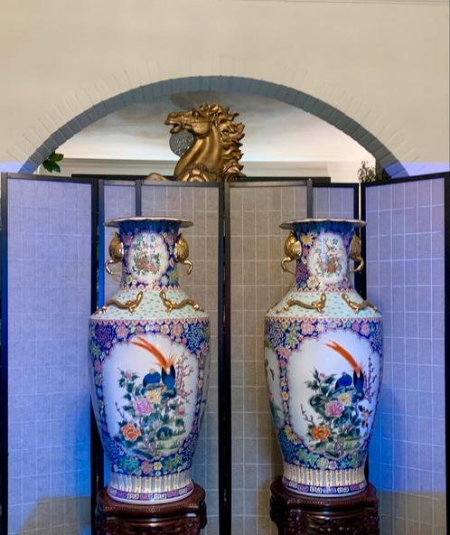 SUPER WONDERFUL BIG COUPLE VASE WITH QINGLONG STYLE, Antiek en Kunst, Antiek | Porselein, Ophalen