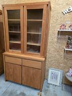 Prachtig massief teakhouten buffetkast/vitrinekast 120cm, Maison & Meubles, Armoires | Buffets, Enlèvement