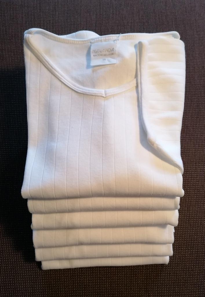 5 witte jongens onderlijfjes met V-hals en korte mouw, 176, Kinderen en Baby's, Kinderkleding | Maat 176, Zo goed als nieuw, Ophalen of Verzenden