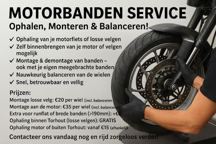 Motorbanden Service – Ophalen, Monteren & Balanceren!, Auto-onderdelen, Banden en Velgen, Band(en), Overig, Nieuw, Ophalen of Verzenden