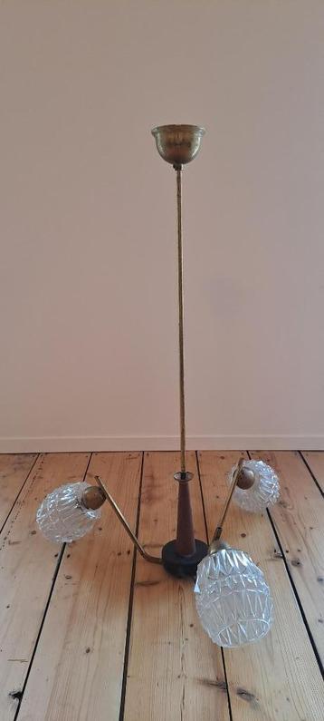 Hanglamp vintage messing-glas beschikbaar voor biedingen