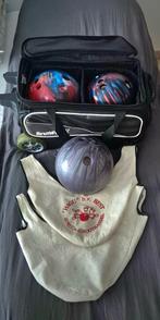 Bowling ballen, tas en ballenpoetsdoek ., Ophalen, Zo goed als nieuw, Tas