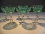 7x Val Saint Lambert Uranium groen glas VSL Prince de Galles, Antiek en Kunst, Ophalen of Verzenden
