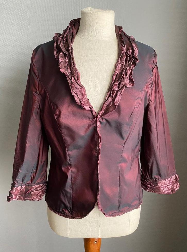 Bordeaux-zwarte blouse Vera Mont maat 40, Kleding | Dames, Blouses en Tunieken, Zo goed als nieuw, Maat 38/40 (M), Verzenden
