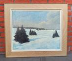 Louis Van Bressem  -  sneeuwlandschap (1962)  -  olieverf, Ophalen of Verzenden