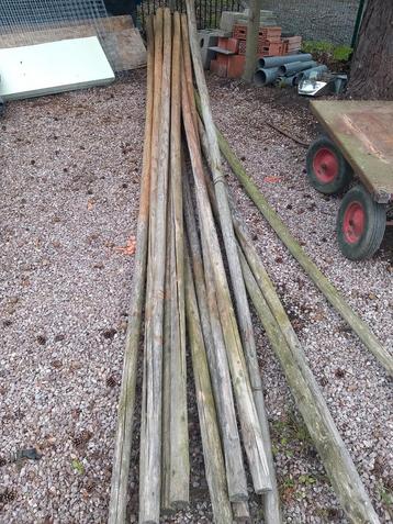 13 lange houten palen 7m beschikbaar voor biedingen