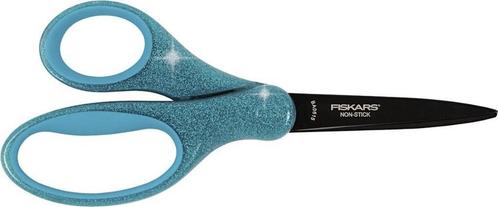 Fiskars Kinderschaar 18cm met Blauw of Paarse glitters, Diversen, Schoolbenodigdheden, Nieuw, Ophalen of Verzenden