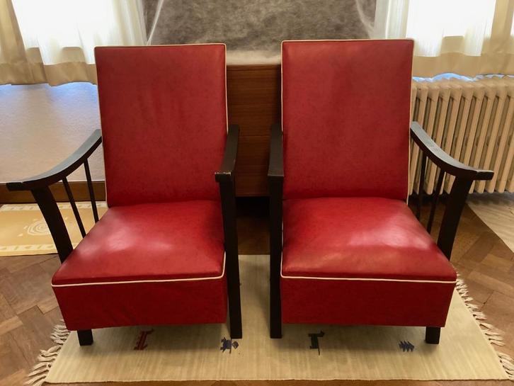 2 vintage zetels, Huis en Inrichting, Zetels | Zetels, Gebruikt, Eenpersoons, Minder dan 150 cm, Minder dan 75 cm, Ophalen