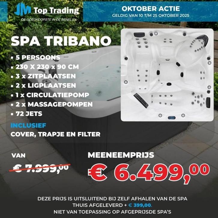Jacuzzi Tribano (Balboa) - 5 pers. Oktober actie!!, Tuin en Terras, Zwembad-toebehoren, Nieuw, Filter, Verzenden