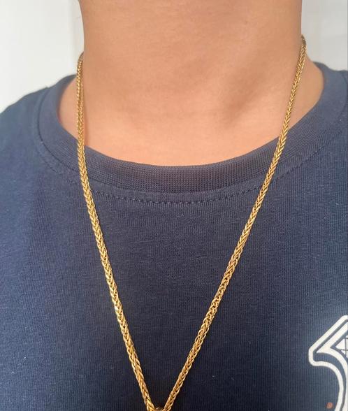 Chaîne collier en or 18 carats 50 cm 5,45 grammes, Handtassen en Accessoires, Kettingen, Zo goed als nieuw, Goud, Goud, Ophalen of Verzenden