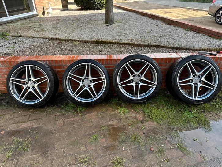 Mercedes C63 AMG breedset, Auto-onderdelen, Banden en Velgen, Band(en), Winterbanden, 19 inch, 265 mm, Personenwagen, Gebruikt