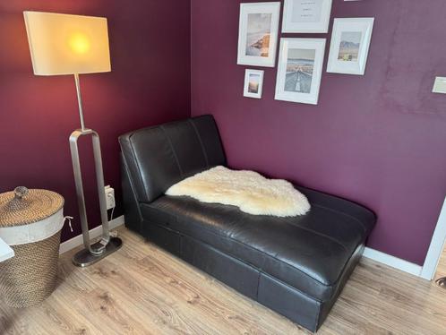 IKEA KIVIK chaise longue – dik leder, donkerbruin, Huis en Inrichting, Zetels | Zetels en Chaises Longues, Gebruikt, Eenpersoons