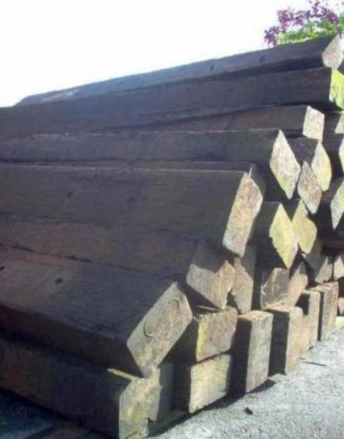 Treinbilzen, Tuin en Terras, Bielzen en Borduren, Zo goed als nieuw, Biels, Hout, Minder dan 25 cm, 200 cm of meer, 25 cm of meer