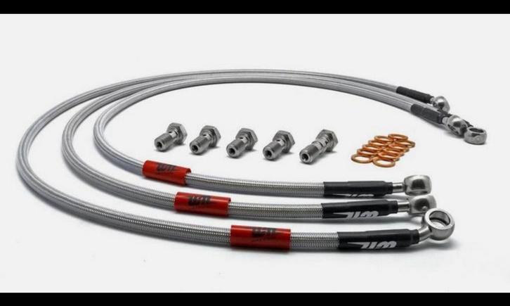Suzuki GS750 DB 1977 Wezmoto gevlochten remslangen rem slang, Motoren, Onderdelen | Suzuki, Nieuw, Ophalen of Verzenden